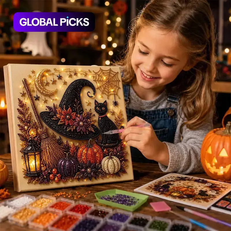 Pearl Art Beginner Friendly Creative Fun Ghost Crafts Kids Crafts Spooky Home Decor Halloween Ghost Pearl Art DIY Kit For Home Office Living Room Study