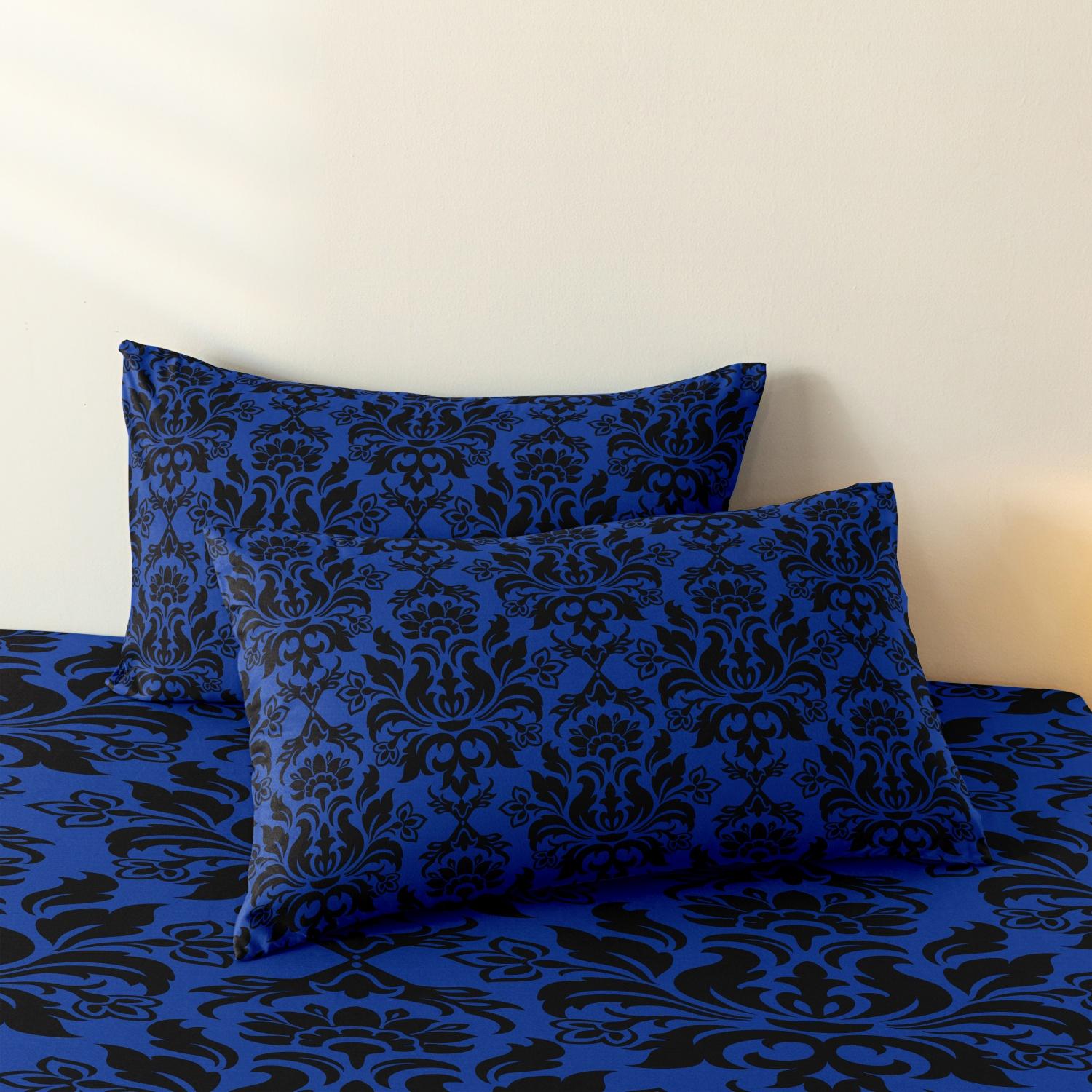 3pcs Fitted Sheet Set (1 Fitted Sheet + 2 Pillowcases, Pillow Core Not Included), Home Dormitory High-Definition Printed Black Pattern Fitted Sheet