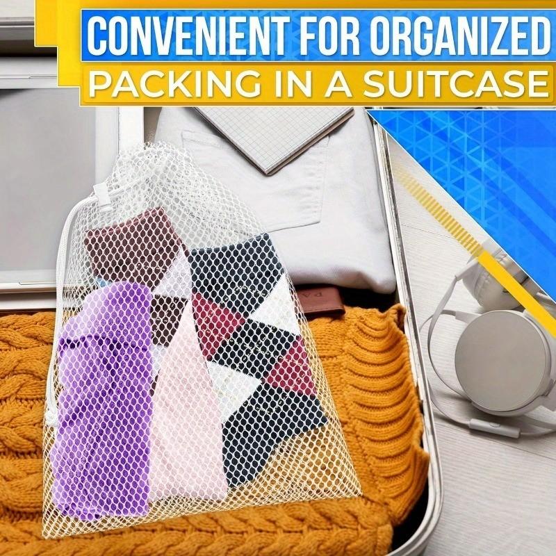 Drawstring Mesh Bag Set, Durable Lightweight Breathable Storage Bags, Ideal for Travel Swimming Sports Equipment Organization, Ball Bags, Gym Bags