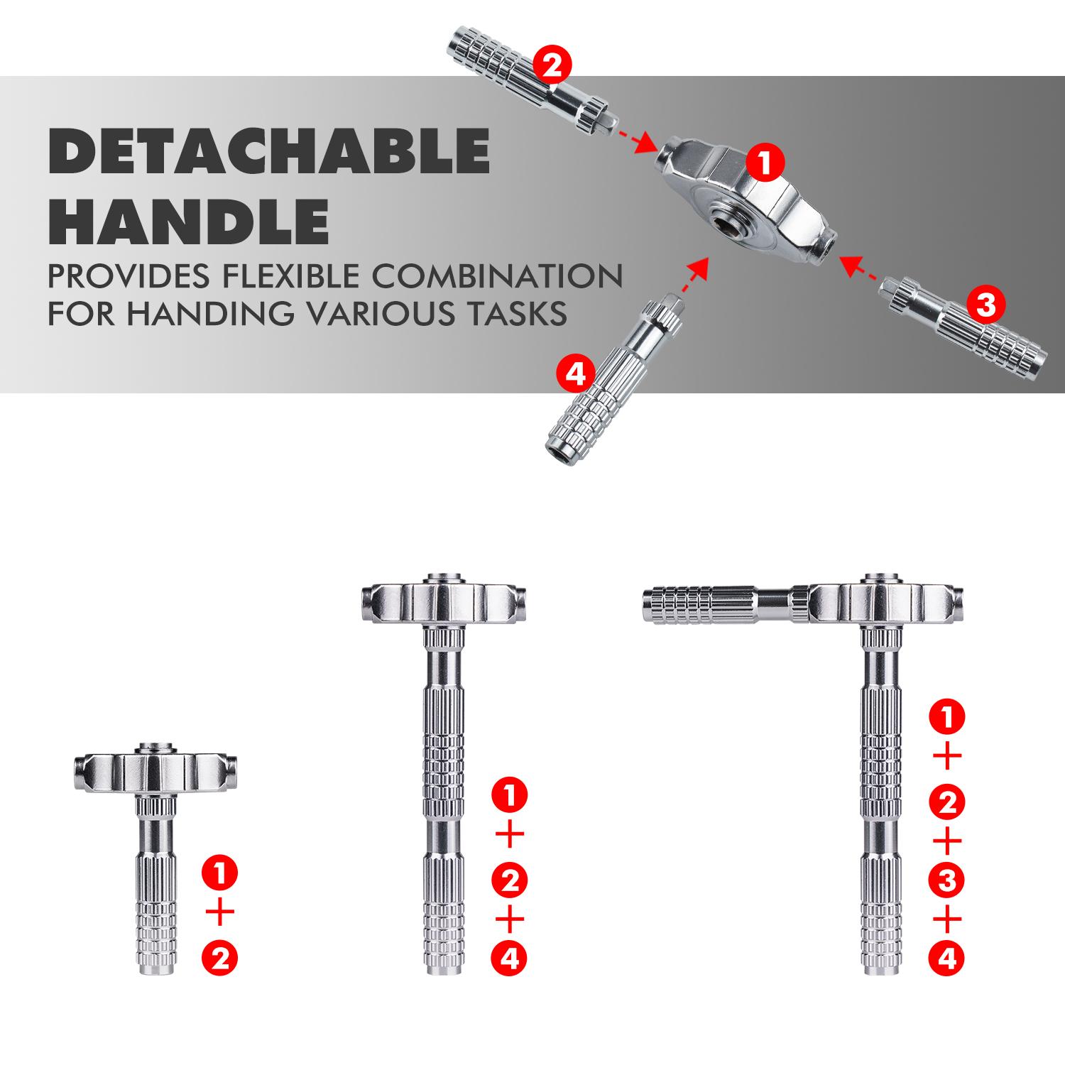 Magnetic Screwdriver Set, Multifunctional Drill Bit Set for Household Repairs, Detachable T-Shaped Ratchet Handle for Easy Use, Replaceable Screwdriver Bits