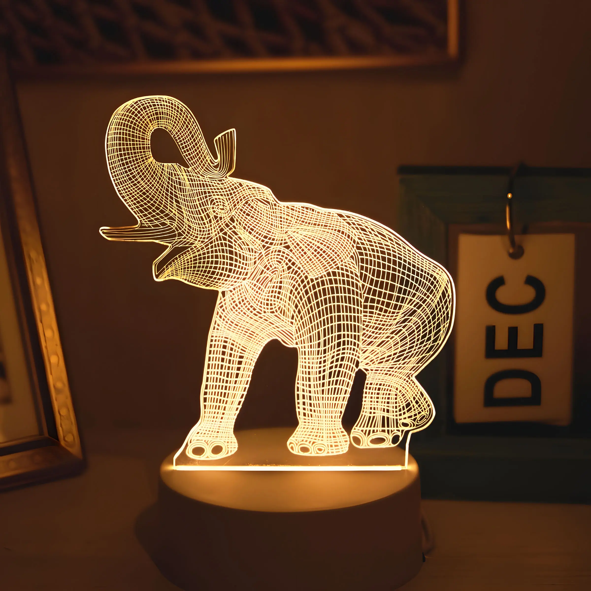 USB Glow Elephant Creative Night Light, Cute Elephant Home Decor, Desktop Decoration, Living Room Room Decor, Birthday Gift, Holiday Gift, Animal Night Light