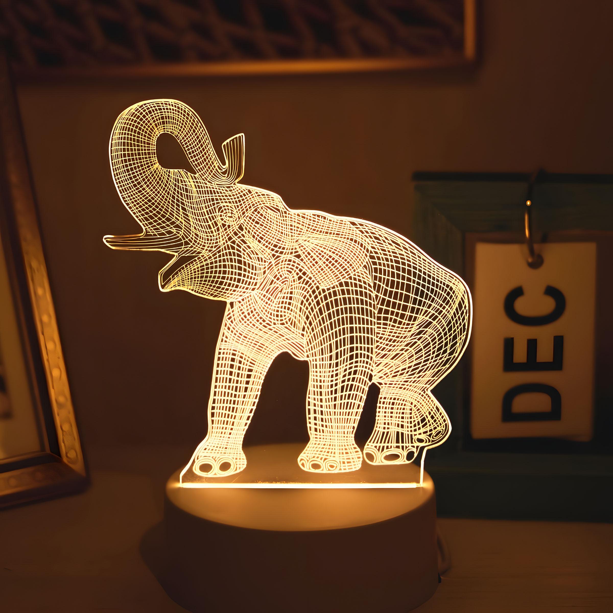 USB Glow Elephant Creative Night Light, Cute Elephant Home Decor, Desktop Decoration, Living Room Room Decor, Birthday Gift, Holiday Gift, Animal Night Light