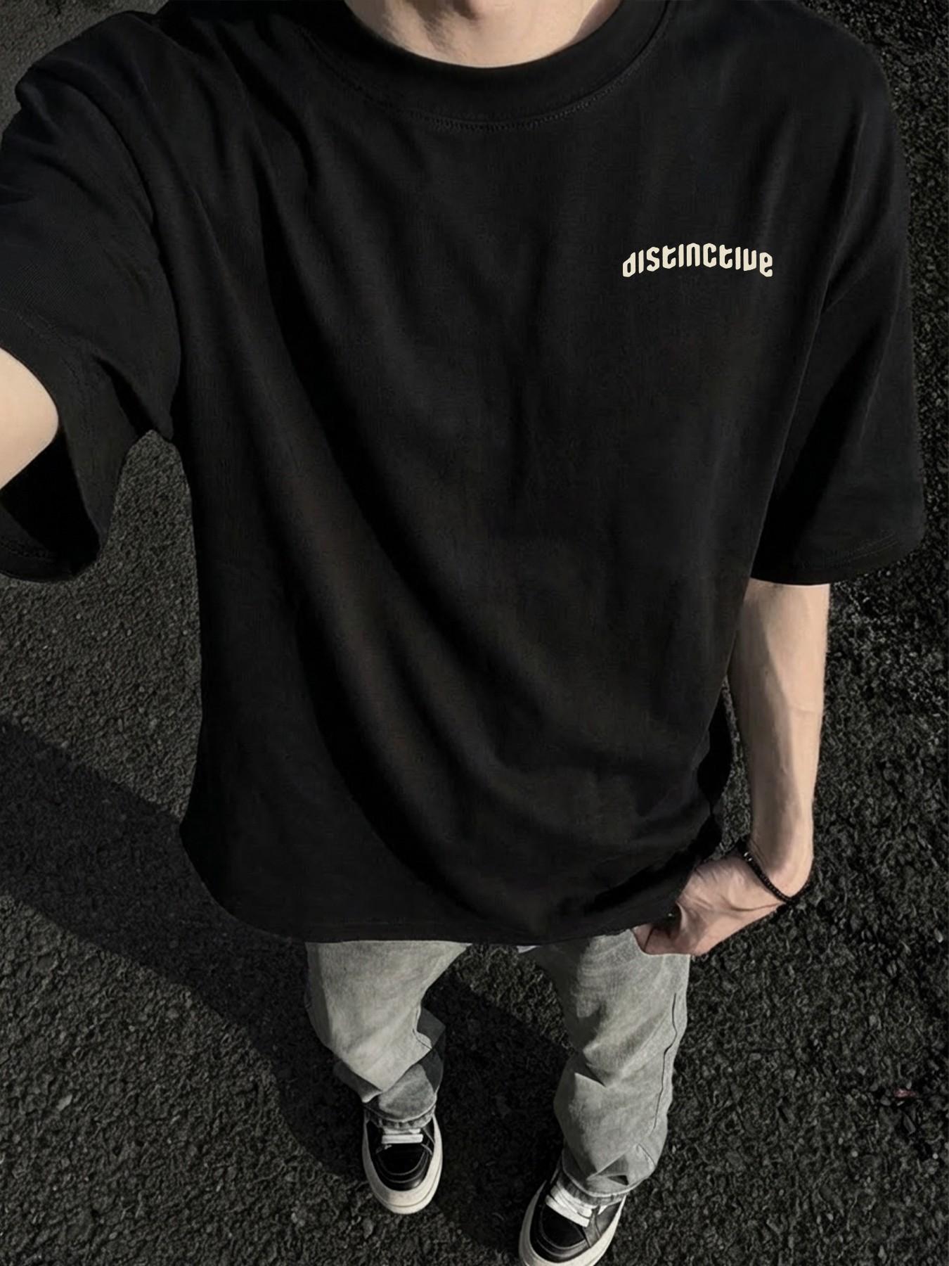 American High Street Dark Vortex Print T-Shirt for Men, 2026 New Oversize Loose Short Sleeve, Heavy Metal Style Streetwear