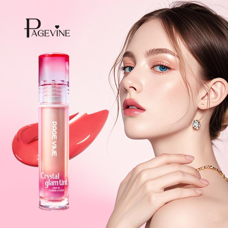 PAGE VINE Mirror Crystal Lip Oil Moisturizing Lip Honey Liquid Lipstick Pure Desire Lip Gloss Non-stick Cup