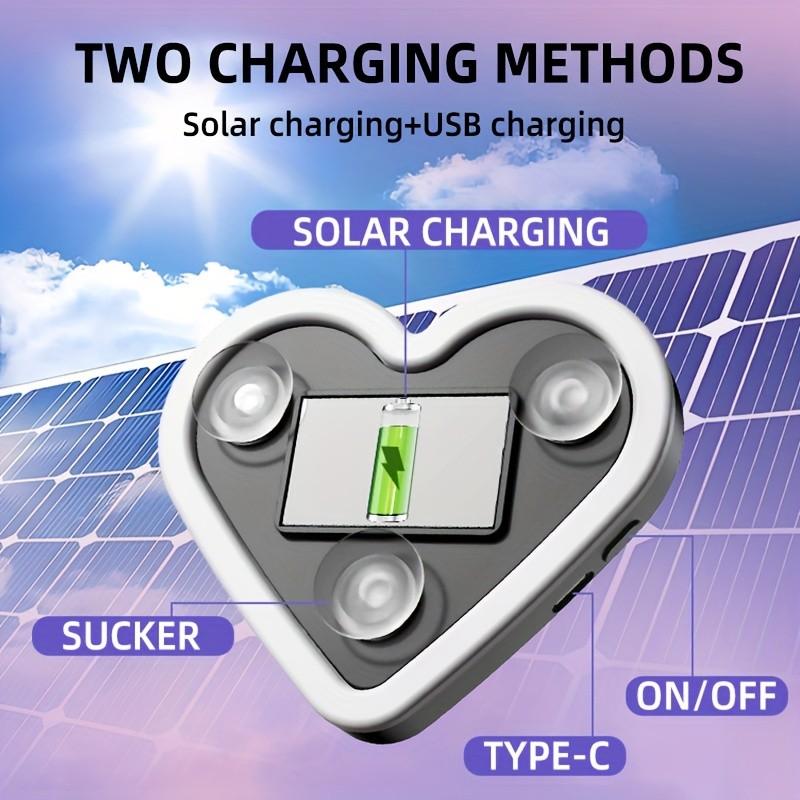 Solar Heart LED Car Light, Ice Blue Blue Colors, No Wiring Needed, Cute Car Decoration, Warm Home Atmosphere, Internal Use