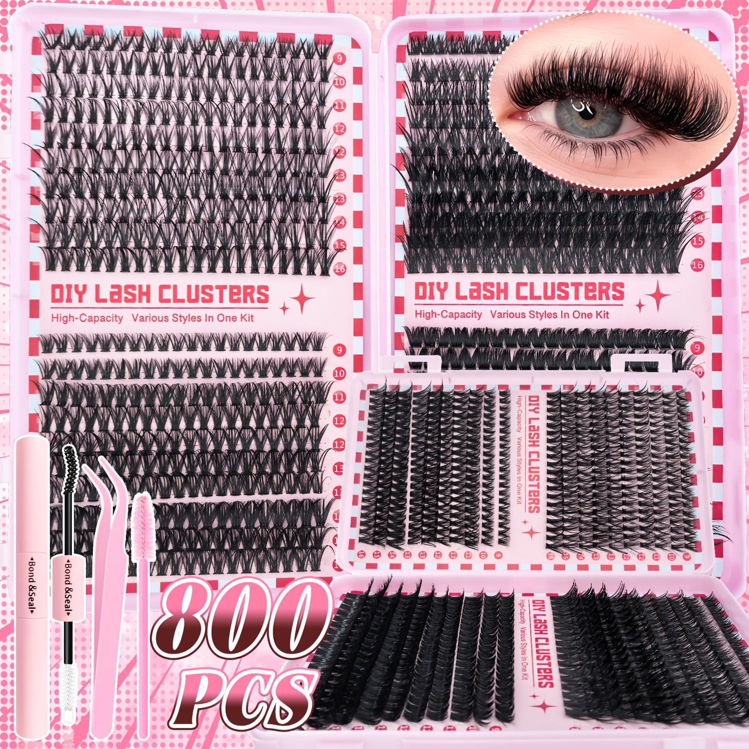 A Kit for Creating False Eyelash Extensions, Featuring a Multifunctional Eyelash Book with a Mix of 40-120D Fluffy And Dense Eyelash Clusters, Along with, a Multifunctional Tool Brush, Tweezers, And a Professional Makeup Kit to Achieve Beautiful Eye