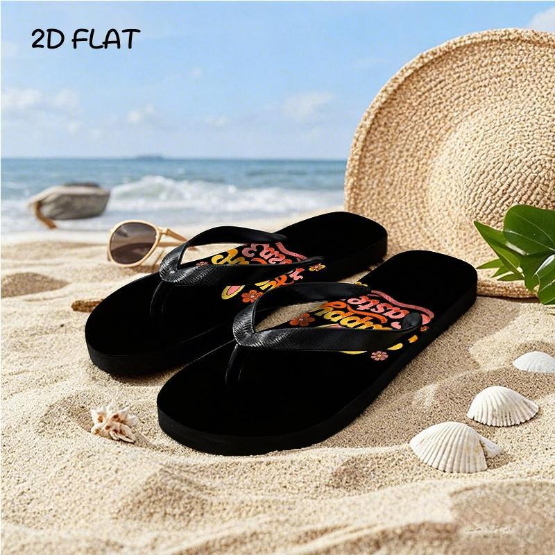 Men's Fashion Flip - Flops, EVA Material, Customizable with Personalized Patterns, Multiple Colors (Including Black/White) & Sizes Available, Suitable for Home & Seaside Outings, All - Season Wear