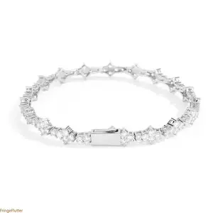 Unisex 6.5mm Cubic Zirconia Tennis Bracelet, Sparkling Jewelry for Daily Casual Wear & Evening Party Occasions