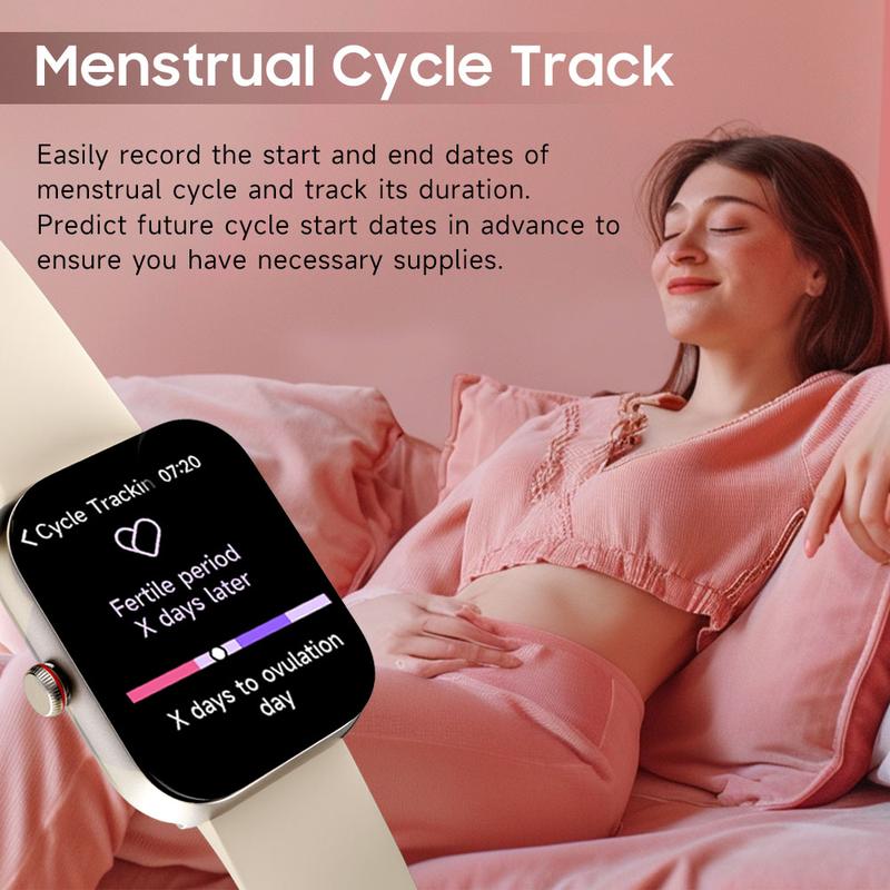 TOOBUR Fashion Smart Watch For Women Men，Fitness Sport Watch with Step Counter/Sleep Tracker/100 Sports Modes SmartWatch Compatible Android iOS