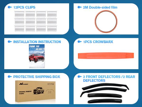 Nilight in Channel Window Rain Guards for Toyota Camry 2018 2019 2020 2021 2022 2023 2024 Vent Window Visors, Window Deflectors-4PCS Car Accessories Automotive Vehicle Replacement