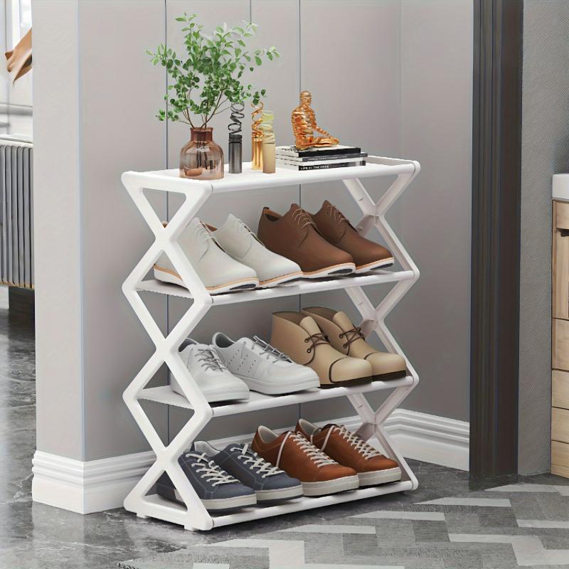 folding shoe rack - No-assembly space-saving storage rack suitable for entryway, wardrobe, kitchen, bathroom, and balcony, Vertical Shoe Rack