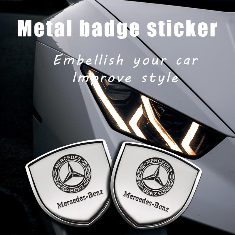 3D Metal Shield Emblem Car Sticker, Body Decal, Automobile Decals for Mercedes Benz Amg A/b/c/e/s Class, W204 W205 W203 W206 W211 W212 W213 W201 W210 W220 W221 W222 W223 W251 Glc Glk Cla, Vehicle Exterior Decoration