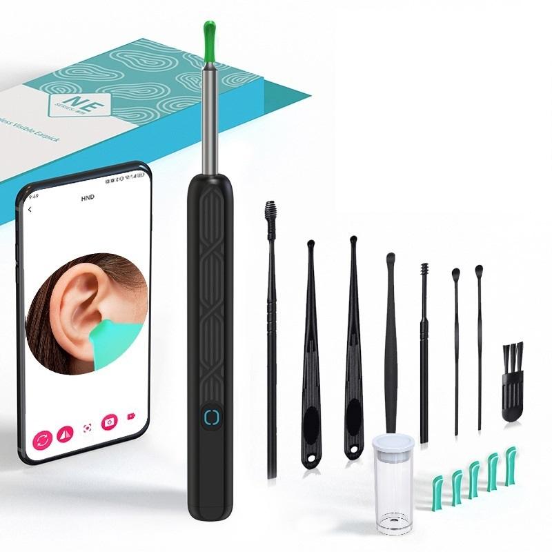 Earwax Removal Tool Kit with Camera, Portable 360° Wide-Angle Ear Cleaner, Waterproof Endoscope, Type-C Charging, Fits iPhone & Android, Earwax Cleaning Kit