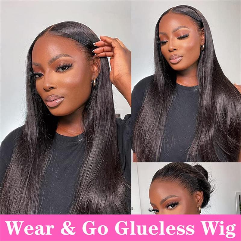 Bling Hair Straight 6x4 Glueless Wigs Brazilian Pre-Cut 5x5 Lace Closure Remy Human Hair Ready To Wear Wig For Women Pre Plucked