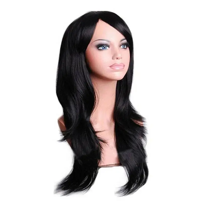 Long Wavy Hair Heat Resistant Synthetic Cosplay Wig for Women Yellow Pink Cosplay Red Dark blonde Hair Anime  Christmas