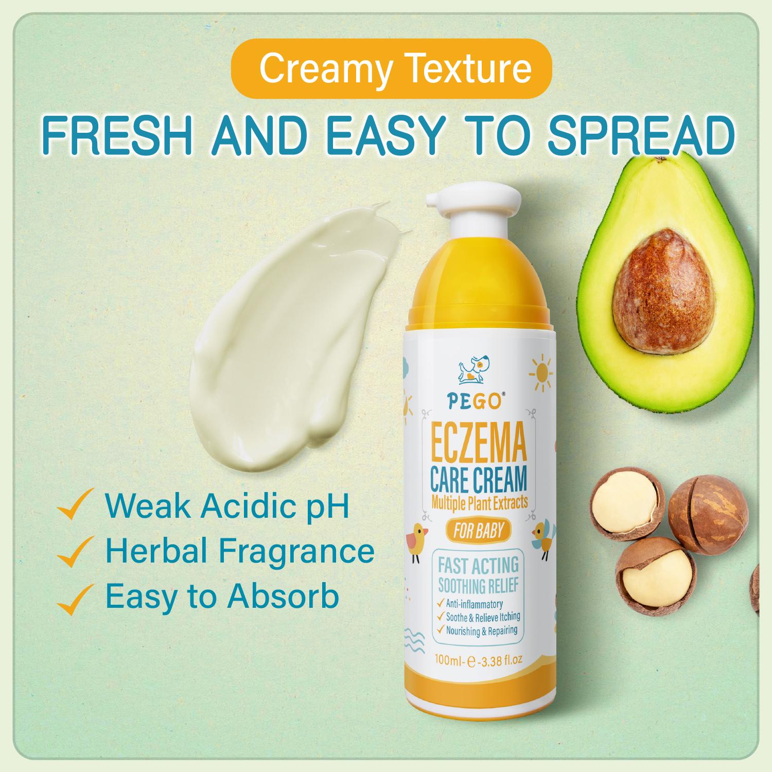 Baby Eczema Cream - Kids Eczema Therapy & Relief Body Cream, Nourishing Skin Protectant for Dry, Itchy Skin, Hypoallergenic,baby rash cream face,3.38oz/100ml