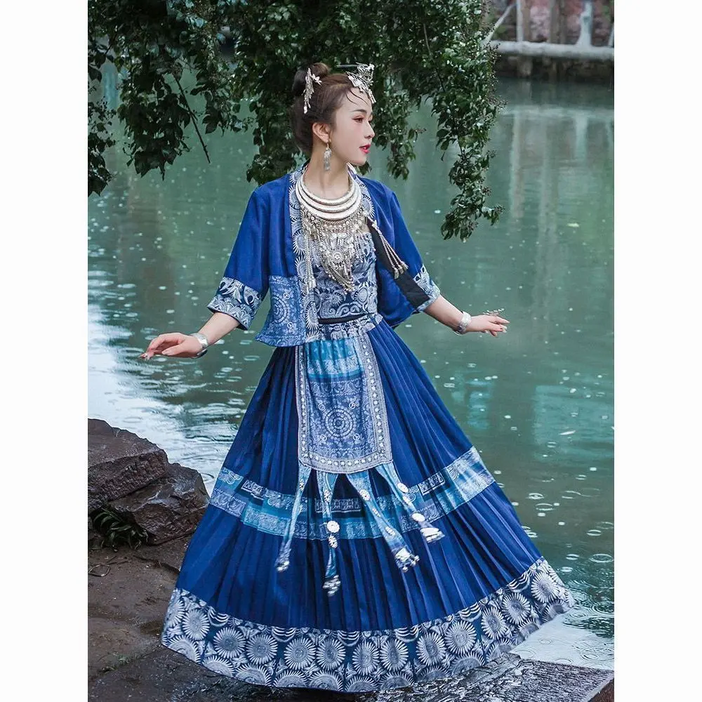 Hmong Miao / Dong Red or Blue Photo Shoot Styling Set - A/B Ethnic Styles