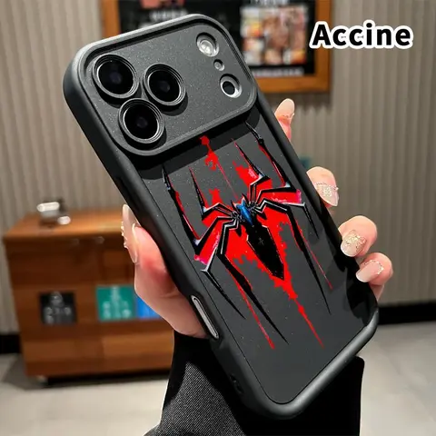 Blood-Hued Spider TPU Bumper Protective Smartphone Casing - Durable, Anti-Scratch, Shockproof, Lens Scratch Guard for iPhone 17 Pro Max, 18, 16 Plus, 15, 14, 13, 12, 11, Air Devices Handheld Phone Accessories