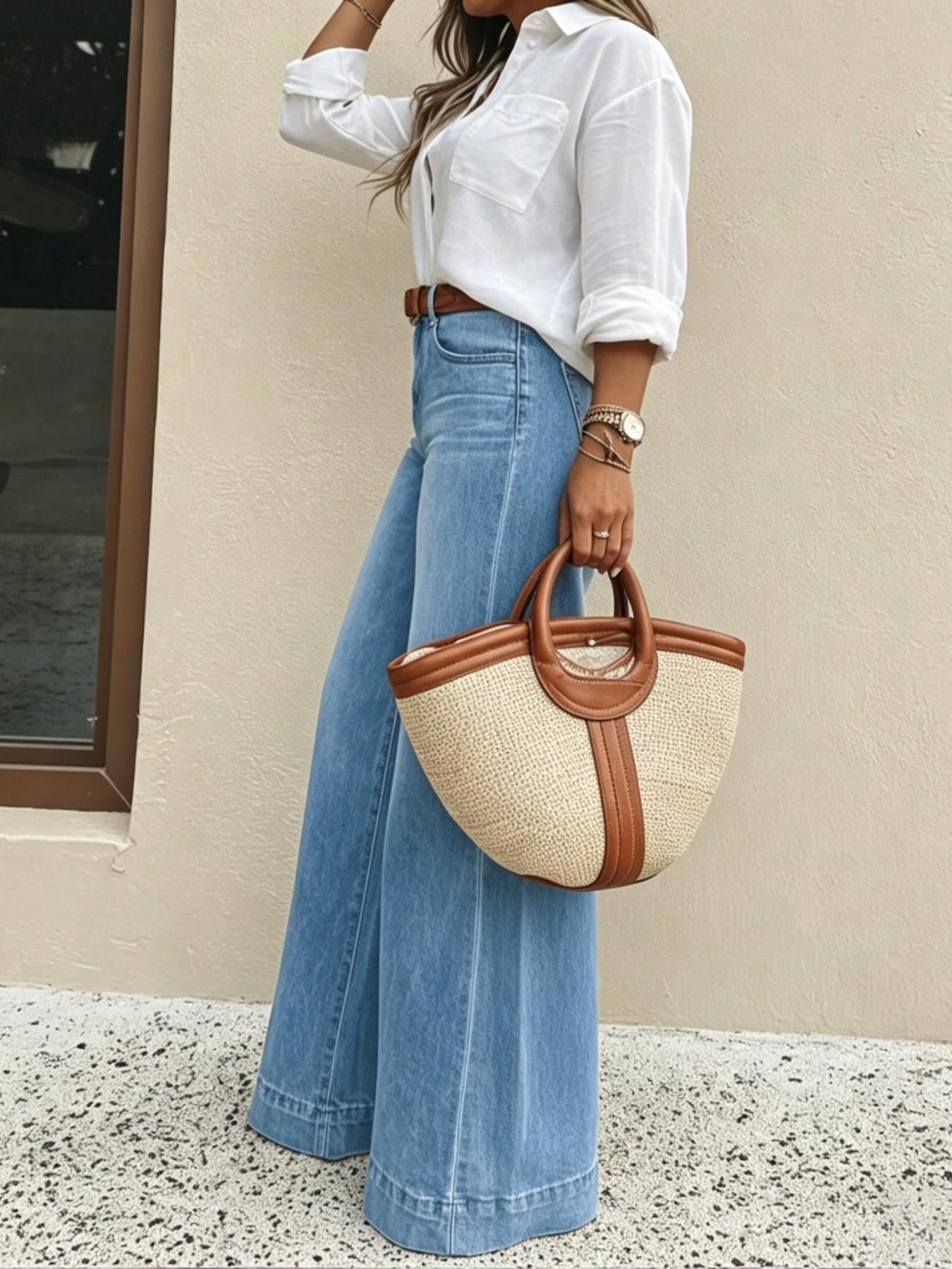 Women's high rise loose fit jeans