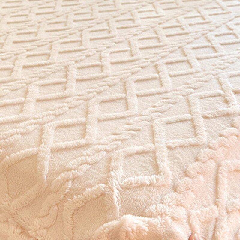 Diamond Pattern Bedding Set, Multiple Color Options, Soft Warm, Anti-Slip High Sides (11.81-13.39 Inches), Includes 1 Fitted Sheet & 2 Pillowcases