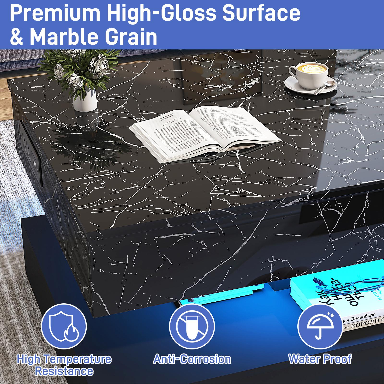 39.4"/47.2" Large Lift Top Coffee Table,Modern High Glossy LED Coffee Tables for Living Room with Storage,Black Living Room Tables for Living Room,Dining Room,Bedroom Home Office,APP LED Lights(Black/white) 39.4"/47.2" Large Lift Top Coffee Table,Modern High Glossy LED Coffee Tables for Living Room with Storage,Black Living Room Tables for Living Room,Dining Room,Bedroom Home Office,APP LED Lights(Black/white)