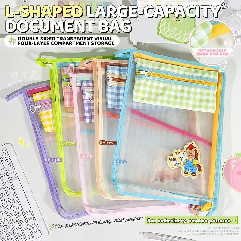 Portable Zipper File Bag – Multi Layer Document Organizer with Large Capacity Storage