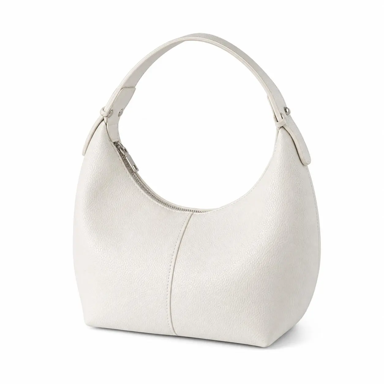 Effortlessly Chic Soft Dumpling Bag Small Baguette Shoulder Handbag With Topstitching Detail a Cute Minimalist Everyday Essential for Spring Daily Outfits Underarm Versatile Crossbody Style in White Yellow Green Blue Black Apricot Brown and Coffee PU