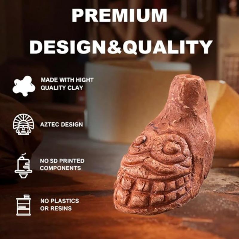 Aztec Death Whistle, 125+ dB Loud Realistic Human Scream Sound, Includes Rope and Bag, Portable Outdoor Emergency Survival Tool and Party Supply, Outdoor Survival Supplies