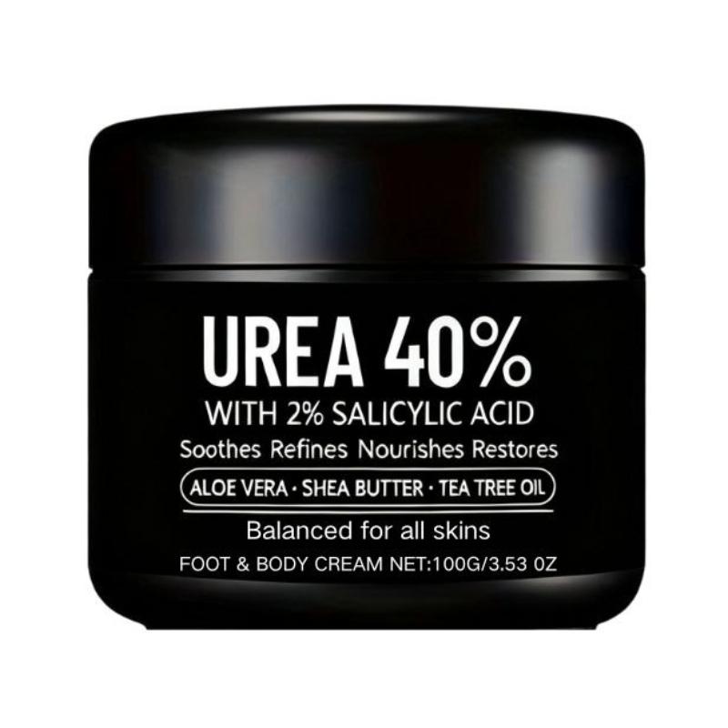 1pc 40% Urea Foot Cream for Cracked Heel - with Tea Tree Oil, Hyaluronic Acid & Shea Butter - Intense Moisturizer, Dead Skin Remover, Non-Greasy, Hypoallergenic Formula for All Skin Types