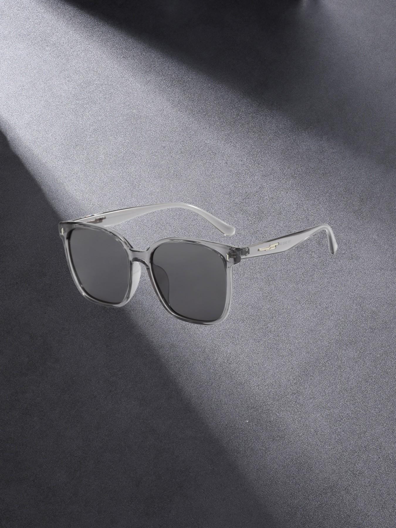 Square Frame Men's Sunglasses, Casual All-Season Decorative Lens, PC Material, Unisex Daily Wear, Beach Resort Style, Fashion Accessory