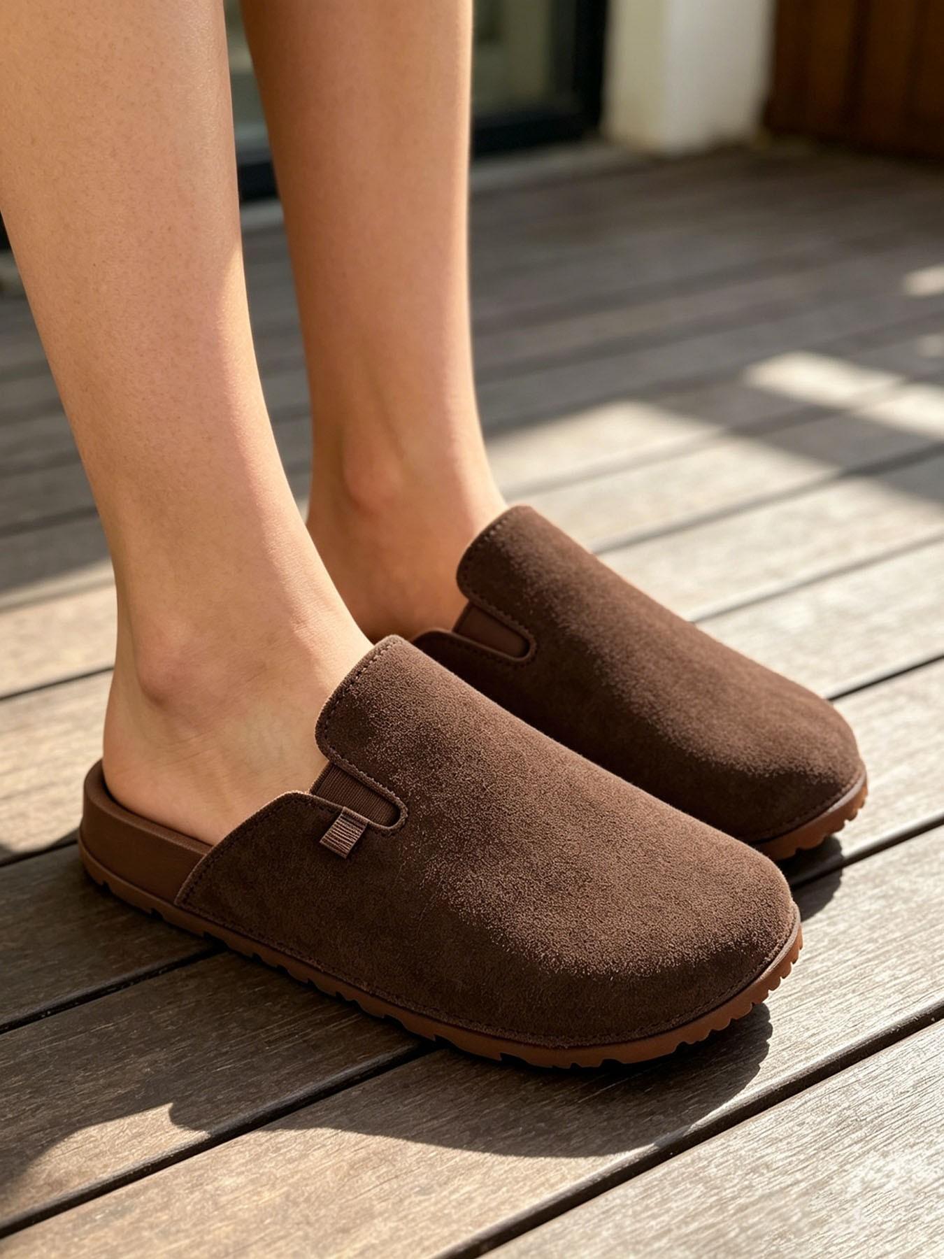Women's Open Toe Slippers, Summer Slides, Solid Color Eva Flatform, Casual Medium Width, All Seasons, Home & Outdoors, 4 Colors Available