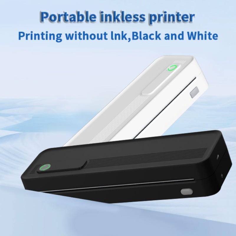 Portable Wireless A4 Thermal Printer, Inkless Home Office Error Correction Printer, Supports Phone Computer Multi-Size Paper Types