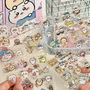 10PCS Cartoon Chiikawa Cute Stickers Die-cutting Sticker Anime DIY Handbooks Material Flashing Laser Sticker Kids Toy Gift