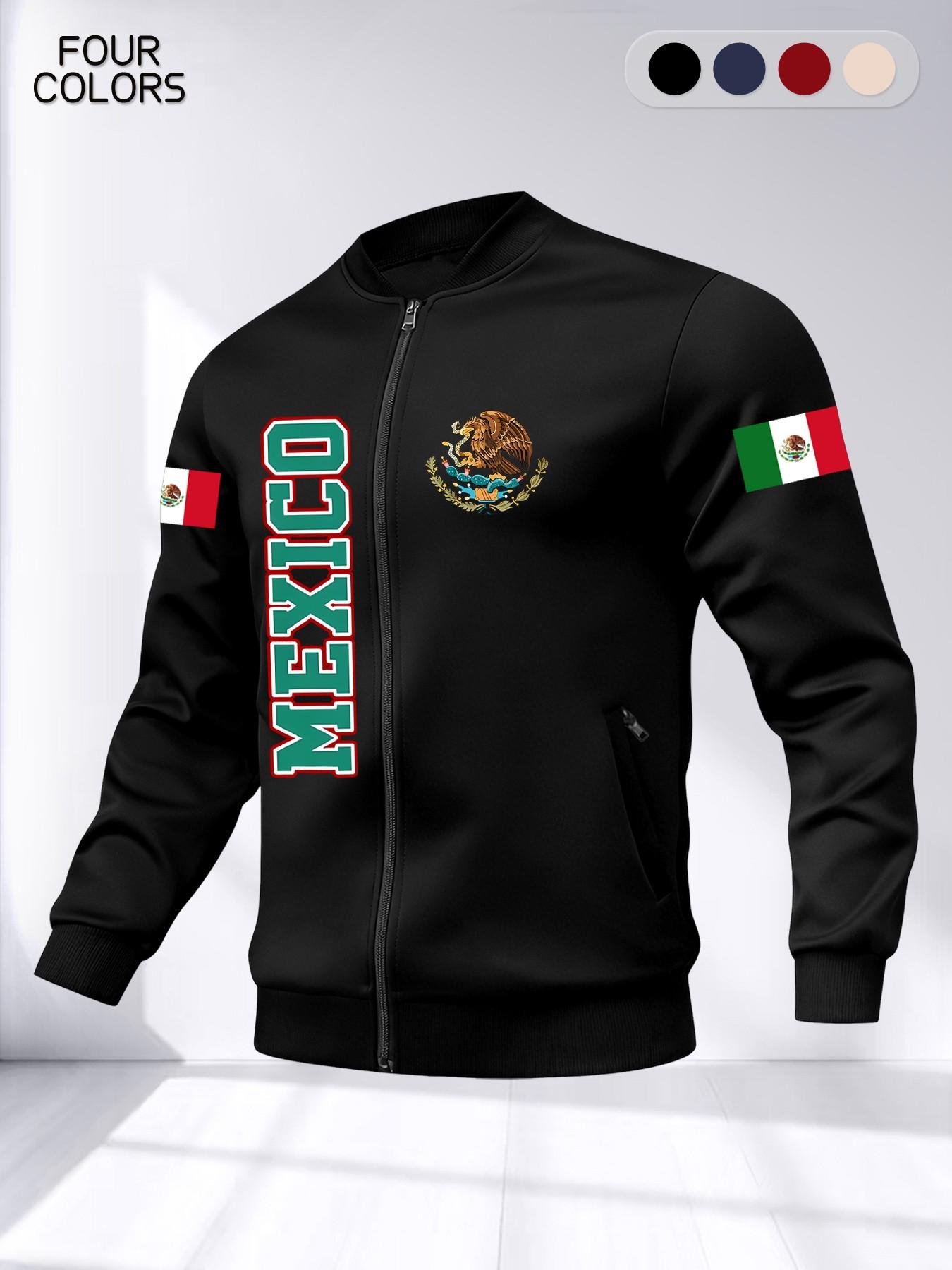 Men's Mexican Style Casual Jacket, Fashion Zipper Pocket Long Sleeve Outerwear, Durable Design for Daily Wear, Comfortable and Stylish Fit