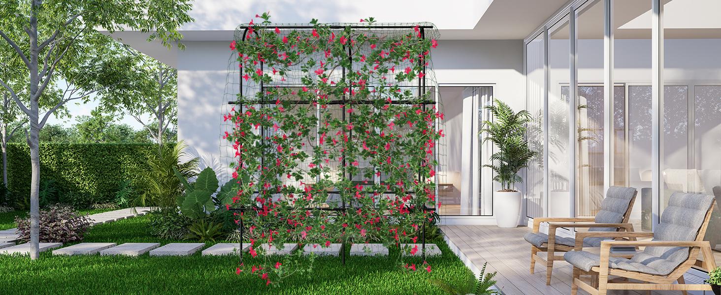 Lilypelle Tall Garden Arch Trellis, 87in Tall Metal Plant Support Trellis Archway for Climbing Vine Vegetable/Fruit/Flower Outdoor Yard Lawn Garden Lilypelle Tall Garden Arch Trellis, 87in Tall Metal Plant Support Trellis Archway for Climbing Vine Vegetable/Fruit/Flower Outdoor Yard Lawn Garden