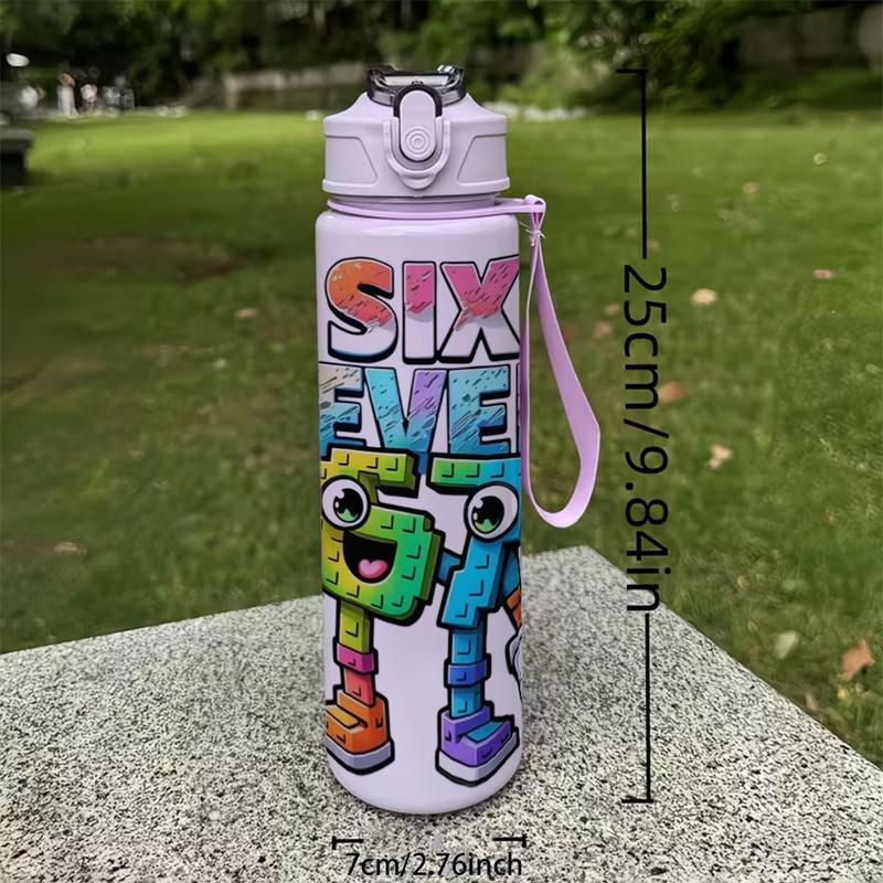 1pc 67 Plastic Water Bottle, Blue,Green,Purple,Pink,Cute Printed Design Plastic Sports Bottle, Flip Top, Reusable, 25oz 750ml Lightweight Leak Proof Travel Drinks Bottle Drinking Cup Running, Ideal Gift for Birthday, Easter, Valentine's Day 1pc 67 Plastic Water Bottle, Blue,Green,Purple,Pink,Cute Printed Design Plastic Sports Bottle, Flip Top, Reusable, 25oz 750ml Lightweight Leak Proof Travel Drinks Bottle Drinking Cup Running, Ideal Gift for Birthday, Easter, Valentine's Day