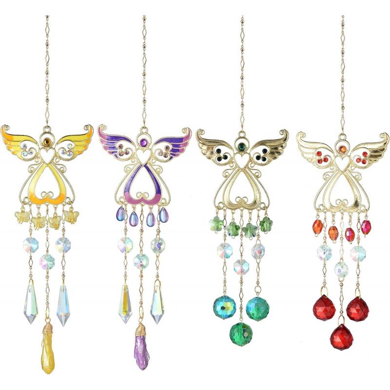 Stained Glass Window Hanging - Suncatcher Stained Glass Birds on Branch, Sun Catcher Crystals Hanging Rainbow Maker,Sun Catchers for Indoor Window Doors Room Home Decoration Hummingbird Gifts for Bird Lovers