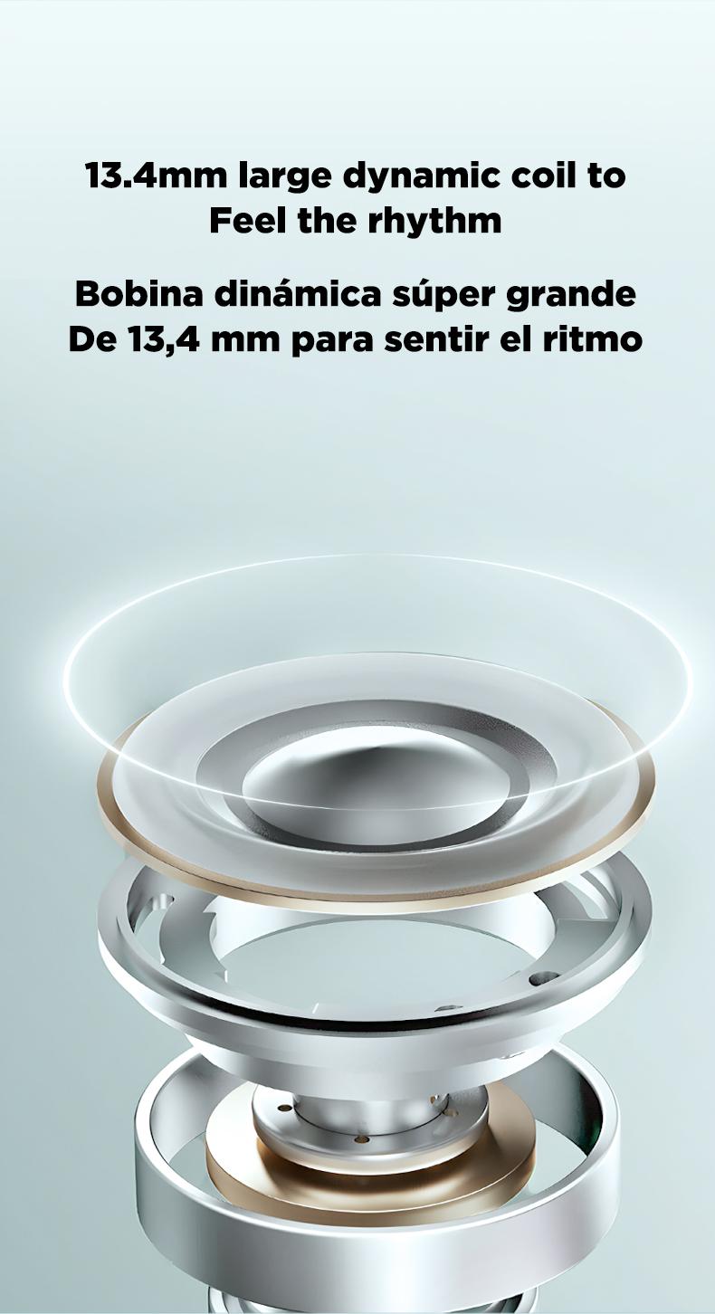 hTC NE19 Earphones True Wireless Bluetooth 6.0 OWS Headphones with Touch Control Lightweight Built-in Mic for Music Playing & Phone Calls