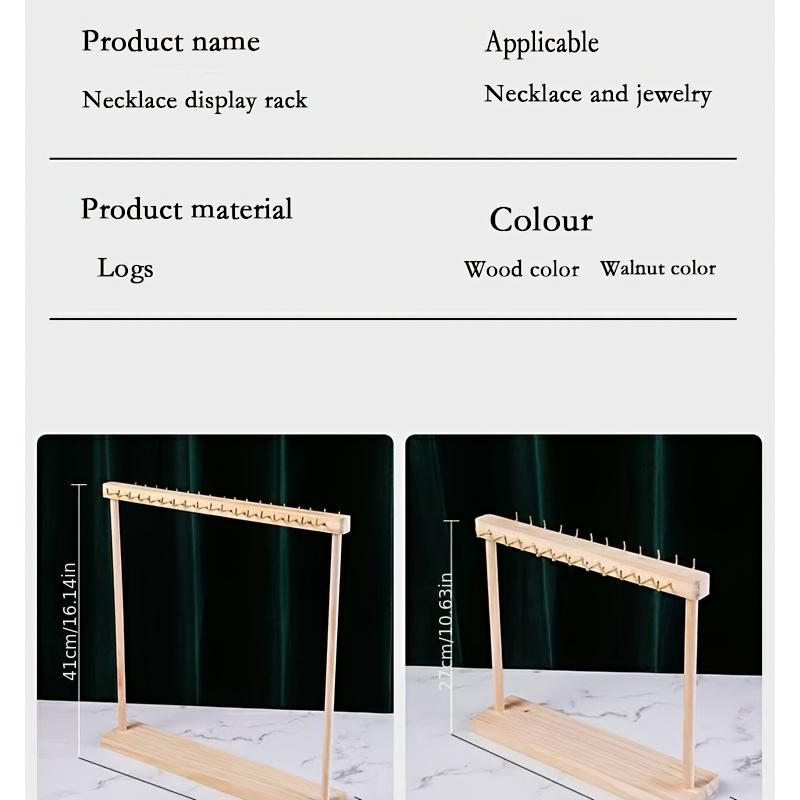 Solid wood double-row hook jewelry display rack Double Tiers