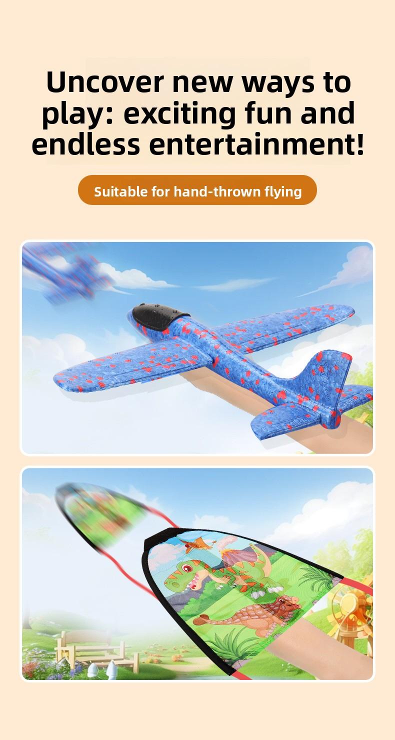 Colorful, durable foam airplane launch toy, 1 set of outdoor fun hand-thrown airplane toys, children's outdoor sports toys, birthday gift for boys and girls