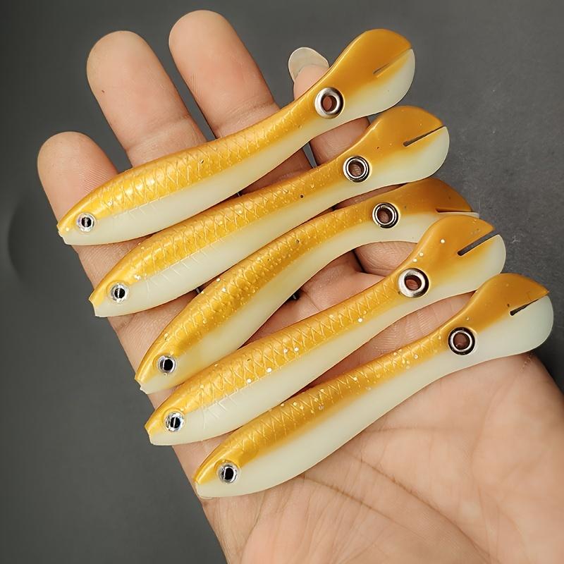 7cm/10cm 5pcs Mud Loach Bionic False Bait Roadside Throwing Tail Fish Soft Bait Freshwater Pufferfish Bass Black Fish Catfish Soft Insect Soft Fish Bait