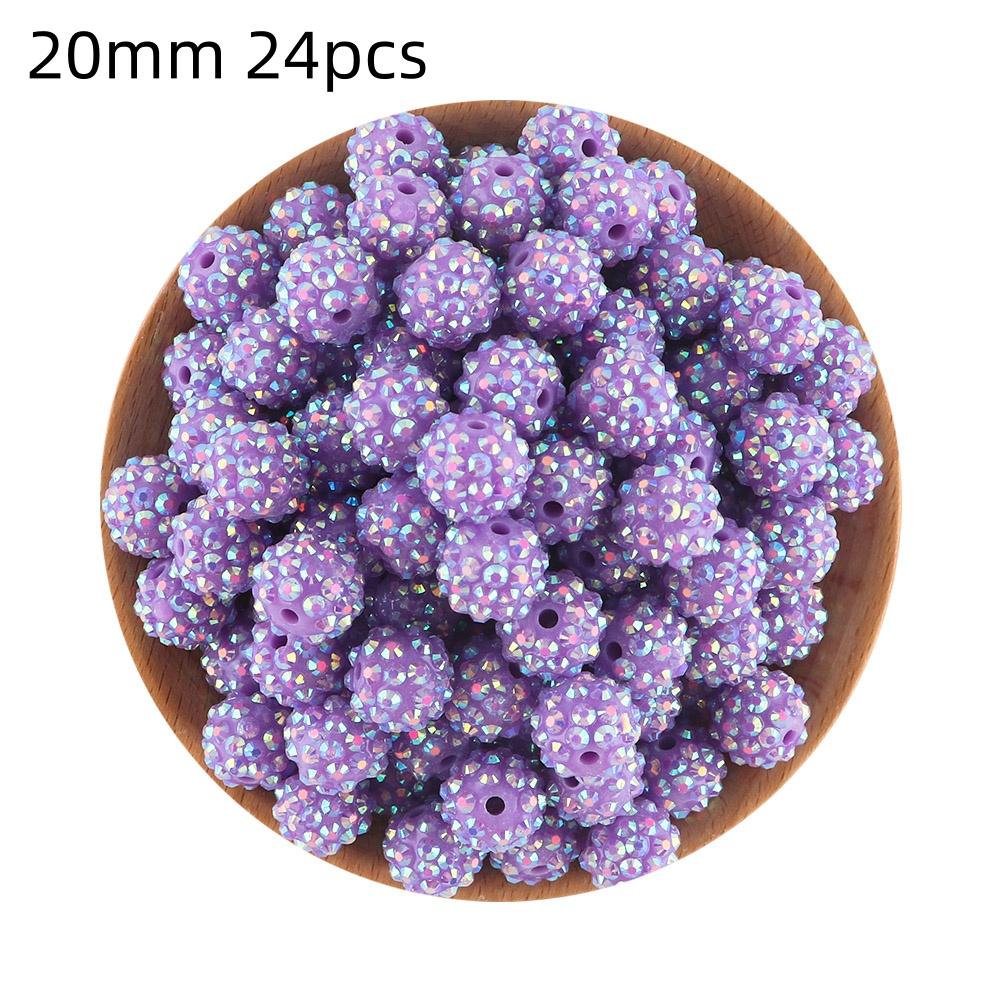 24pcs 14/16/20mm Resin Bayberry Ball Rhinestone Beads, Fashionable and Exquisite Acrylic Beads, Suitable for Pen Accessories, Bracelets Jewelry Making DIY Decorative Accessories
