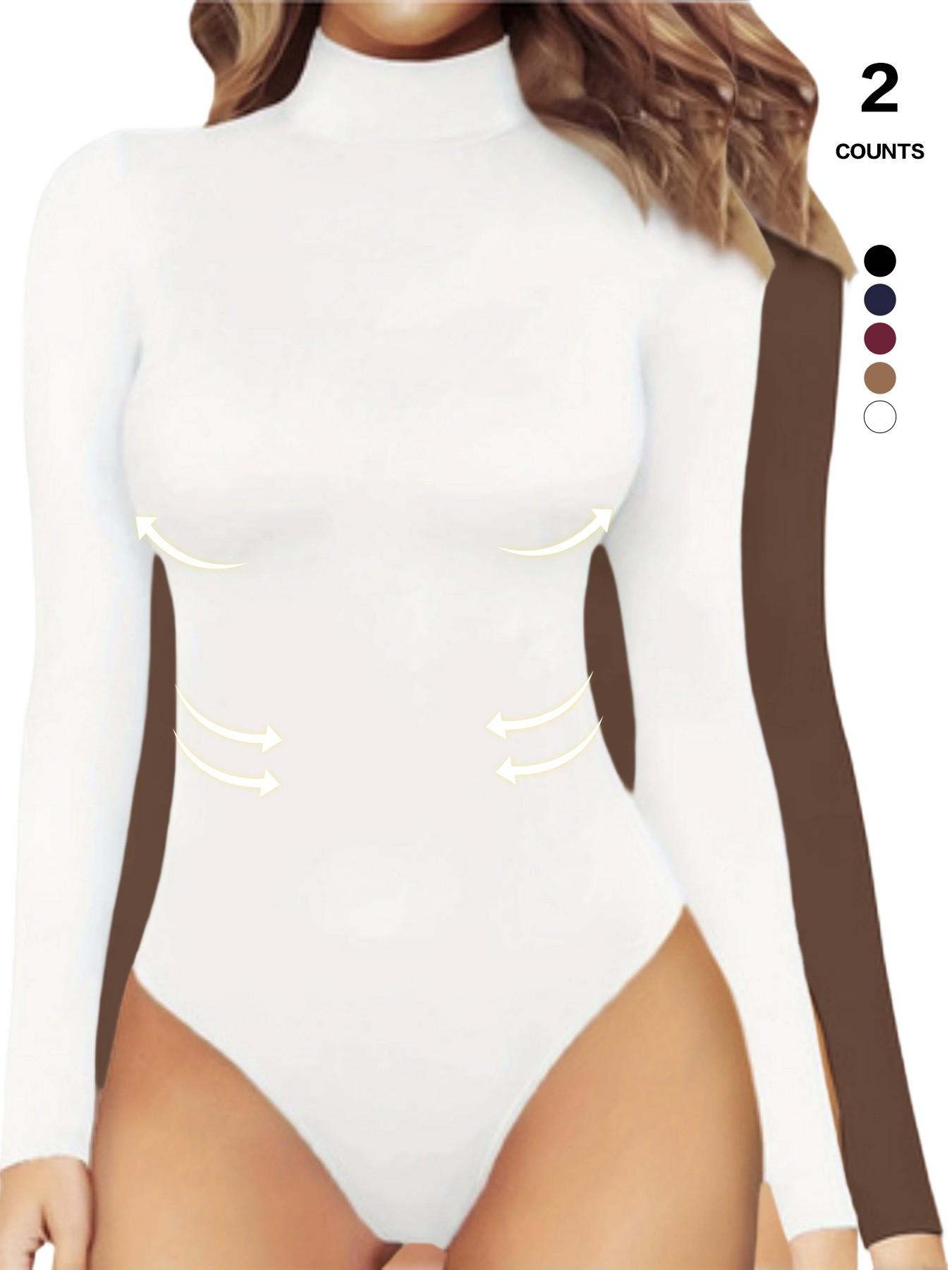 2026 Women's Long Sleeve Turtleneck Bodysuit, Thermal Compression Jumpsuit, Shapewear Base Layer Top, Slim-Fitting, All Seasons