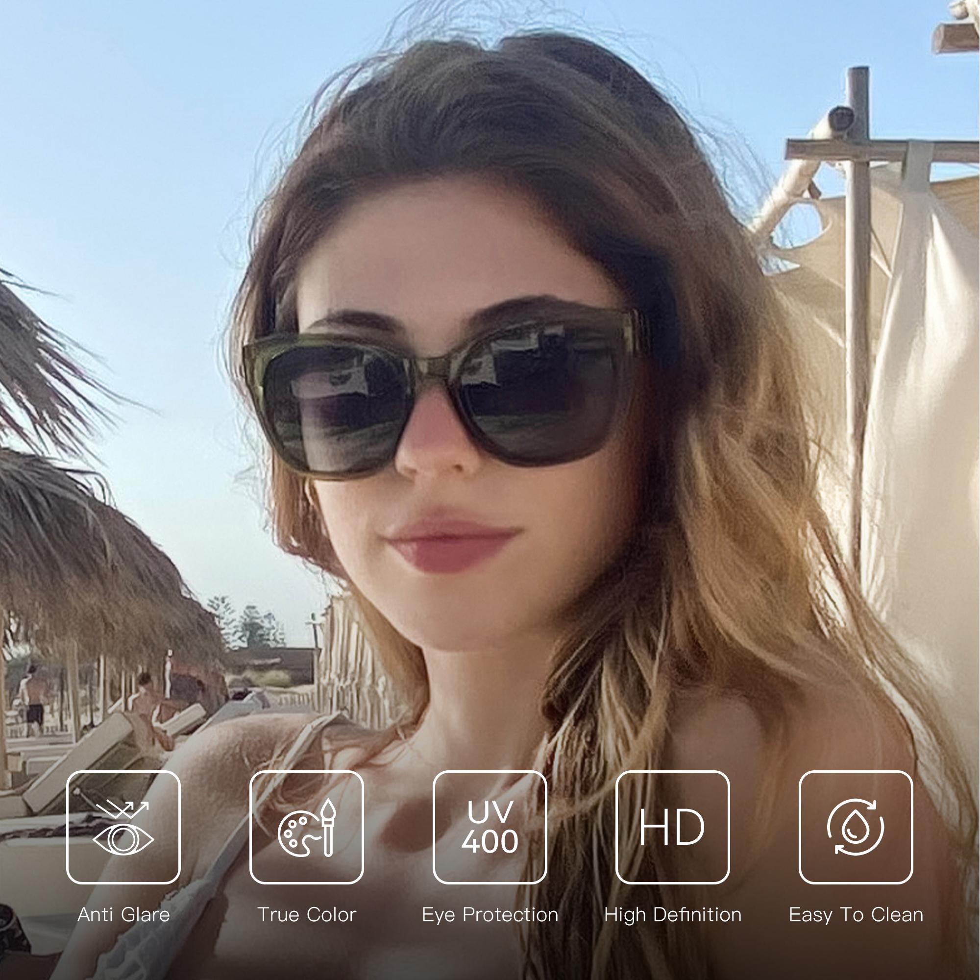 ZENOTTIC Cateye Polarized Sunglasses for Women Oversized UV400 Protection Retro Shades Designer Style Seaside Holiday Gift Idea - Sunglasswomen