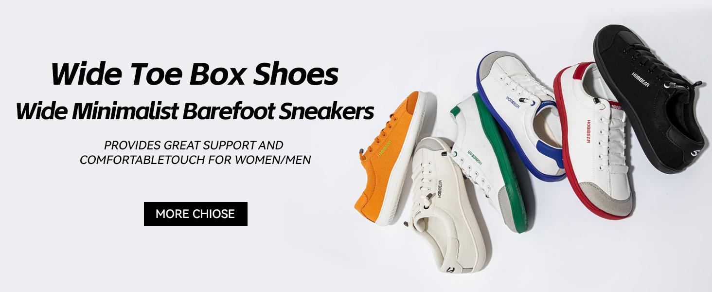 HOBIBEAR Barefoot Minimalist Shoes Womens Mens | Zero Drop | Wide Width Canvas Slip-on Shoes Outdoor Gym Walking Sneakers