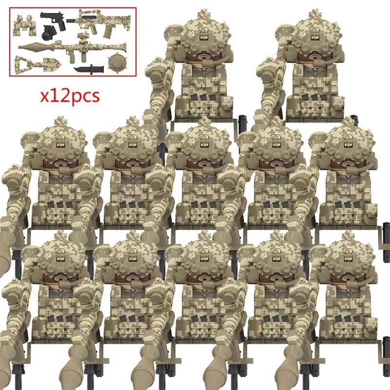 WM2600 Military Figures Soldier Building Block Navy SWAT Special Forces Assault Team Camouflage Troops Vehicle Bricks Toy
