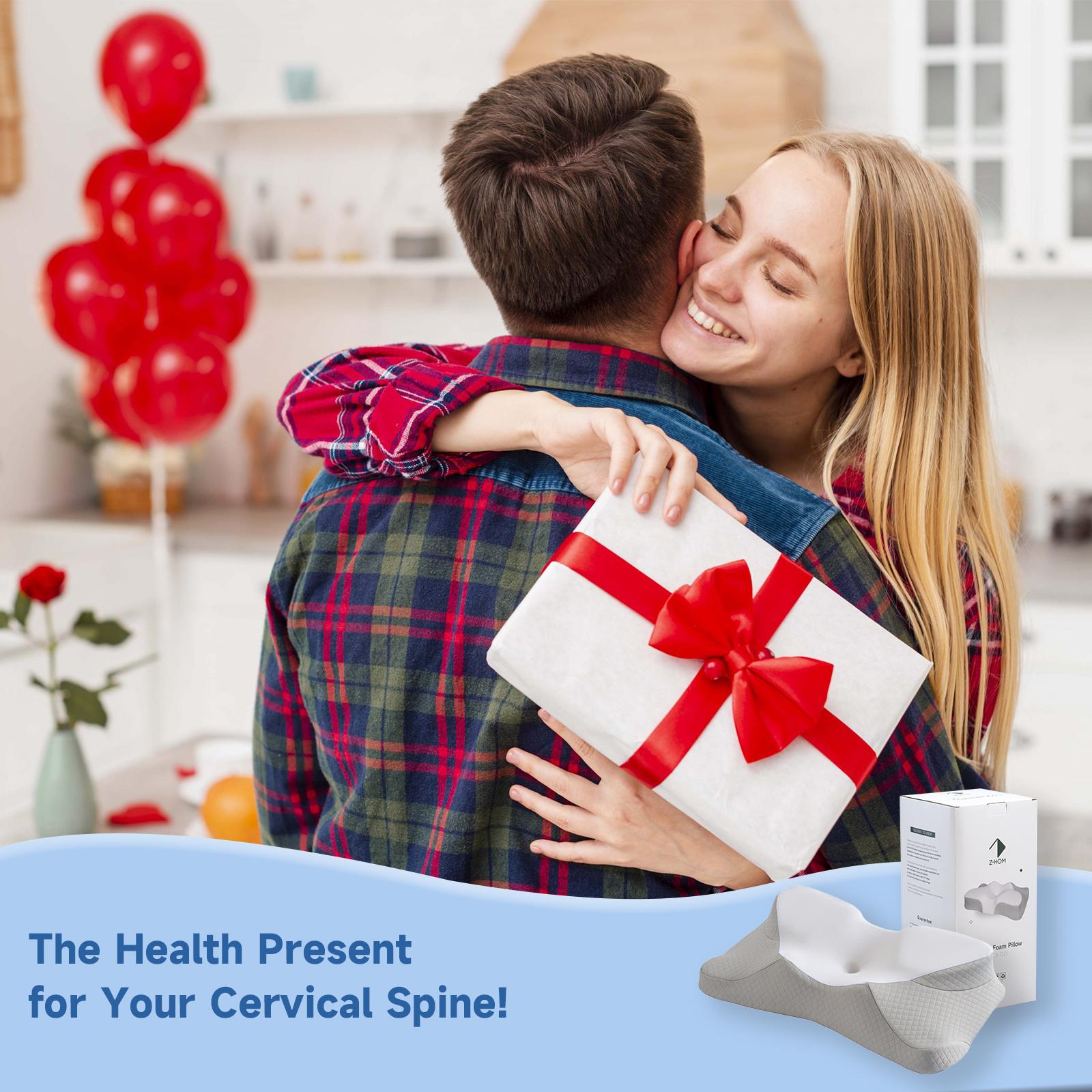 Z-HOM Cervical Memory Foam Pillow - Semi Wrapped Design for All Sleeping Positions - Soft Supportive & Breathable with Removable Washable Covers - Best Gift for Family & Friends - OEKO-TEX Certified