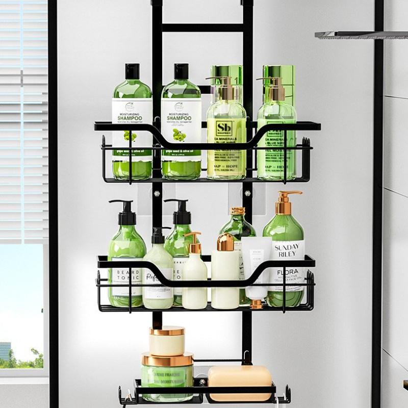 Multi-Layer Bathroom Shelf, No-Drill Wall-Mounted Organizer, 3-Tier Soap & Towel Holder, Space-Saving Storage Solution for Bathroom