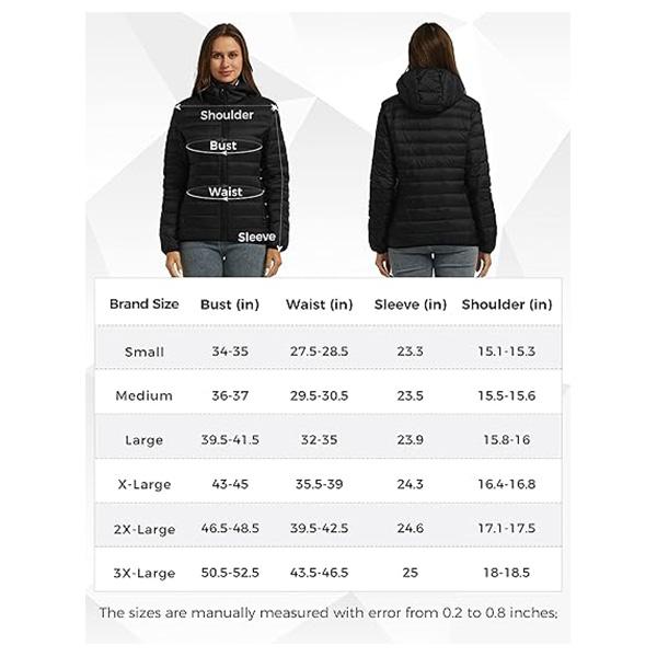 Women's Hooded Packable Ultra Light Weight Short Down Jacket Outdoor giftideas christmasgift
