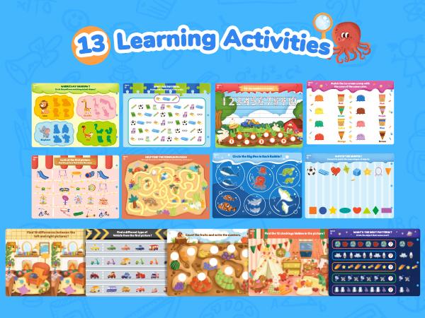 JoyCat Preschool Handwriting Practice Toys, Math Workbooks, Seek & Find Game, Reusable Math Montessori Toys, Letters and Numbers Tracing Workbooks, Learning Activities